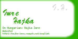 imre hajka business card